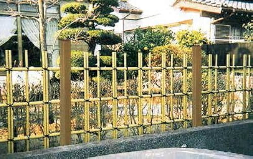 人工竹格子垣　衝立型　1点物 人工竹格子垣 衝立型 1点物 楽天市場】四ツ目垣1型